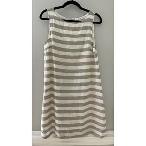 Beach Lunch Lounge‎ Stripe Linen Cotton Blend Shift Dress Small